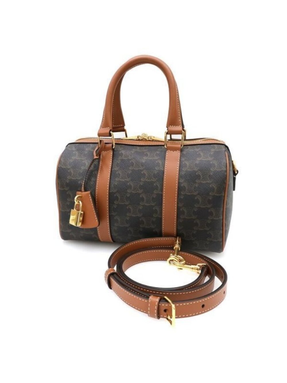 Celine Medium Boston Triomphe Canvas &calfskin